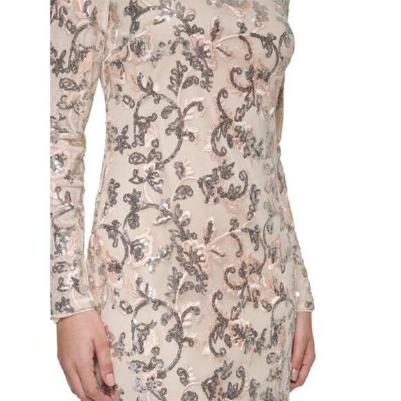 Vince Camuto Floral Embroidered Sheath Dress - Size 10P - Petite - Picture 7 of 7